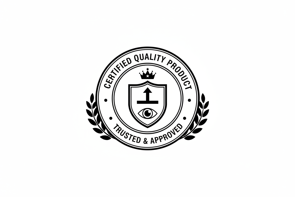 logo noir blanc certificat de produit de qualité